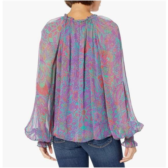 Ramy Brook Funky Floral Print Blouse - Picture 2 of 8